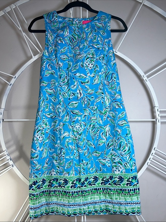 Lilly Pulitzer Dresses & Skirts - Lilly Pulitzer Mila Turquoise Blue Floral Midi Stretch Shift Dress